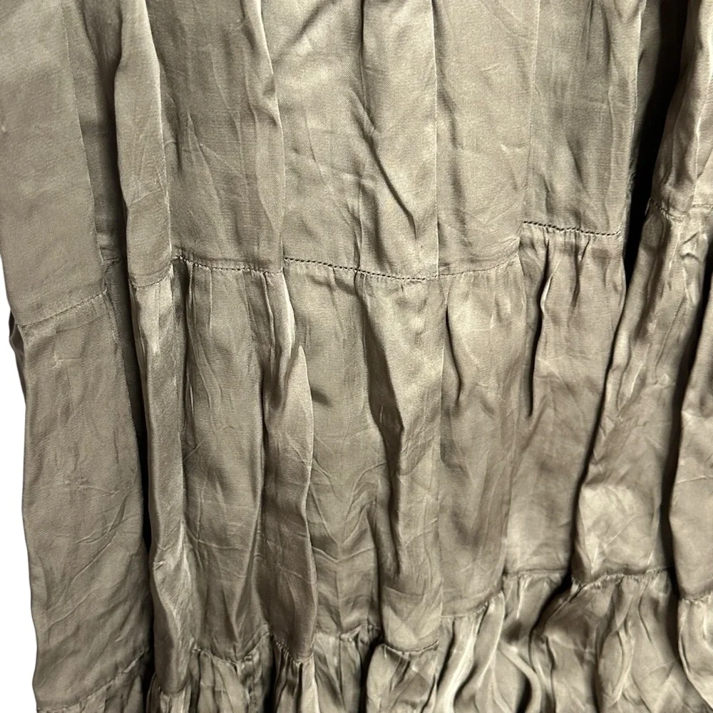 Like New Free People Isadora Studded Silky Maxi Dress olive green - Picture 8 of 15